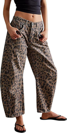 Brown leopard printed